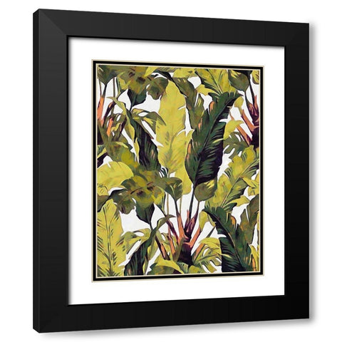 Tropical Leaves VI Black Modern Wood Framed Art Print with Double Matting by Medeiros, Celito
