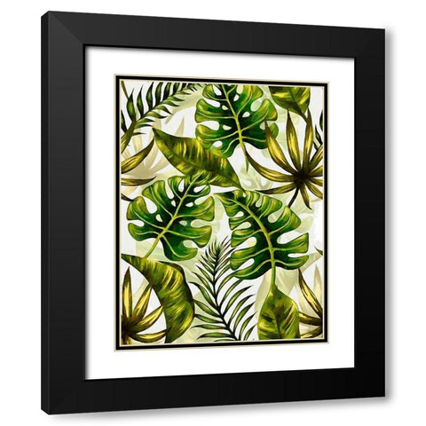 Tropical Leaves VII Black Modern Wood Framed Art Print with Double Matting by Medeiros, Celito