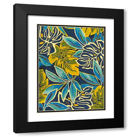 Tropical Leaves VIII Black Modern Wood Framed Art Print with Double Matting by Medeiros, Celito