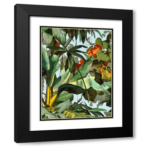 Tropical Leaves IX Black Modern Wood Framed Art Print with Double Matting by Medeiros, Celito