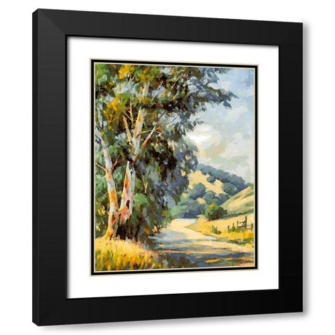 Country Way Black Modern Wood Framed Art Print with Double Matting by Medeiros, Celito
