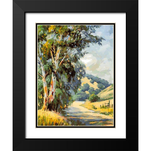 Country Way Black Modern Wood Framed Art Print with Double Matting by Medeiros, Celito