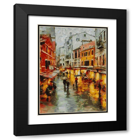 City Life III Black Modern Wood Framed Art Print with Double Matting by Medeiros, Celito