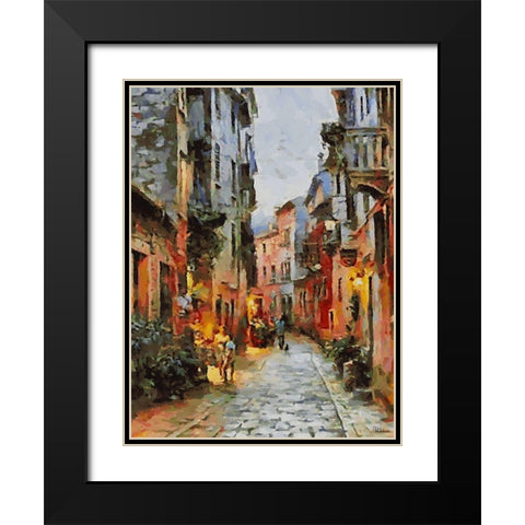 City Life XI Black Modern Wood Framed Art Print with Double Matting by Medeiros, Celito