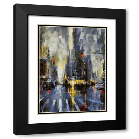 City Life XII Black Modern Wood Framed Art Print with Double Matting by Medeiros, Celito