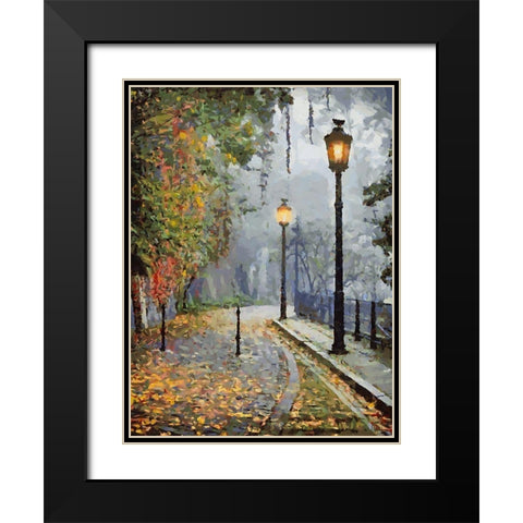 Romantic Lamps Black Modern Wood Framed Art Print with Double Matting by Medeiros, Celito