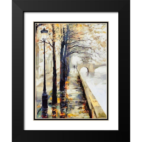 Sidewalk by River Black Modern Wood Framed Art Print with Double Matting by Medeiros, Celito