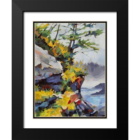 Stream in Autumn IX Black Modern Wood Framed Art Print with Double Matting by Medeiros, Celito