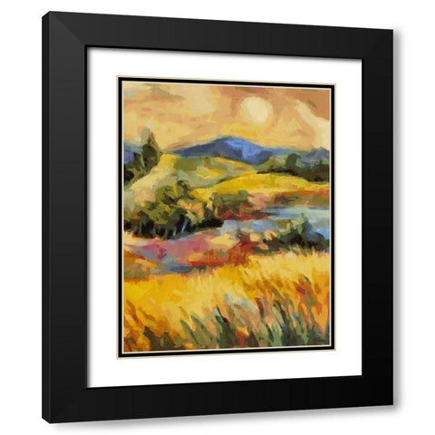 Countryside Sunset Black Modern Wood Framed Art Print with Double Matting by Medeiros, Celito
