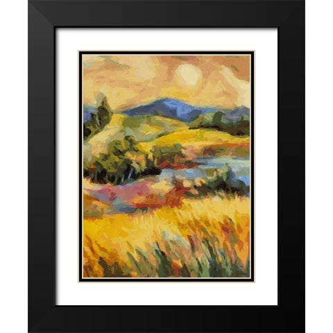Countryside Sunset Black Modern Wood Framed Art Print with Double Matting by Medeiros, Celito