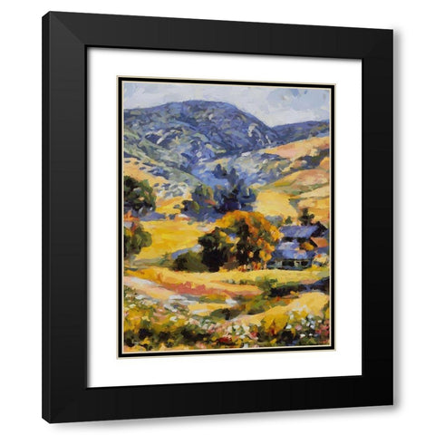Countryside with Mountains Black Modern Wood Framed Art Print with Double Matting by Medeiros, Celito