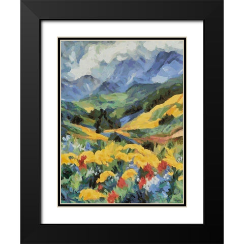 Countryside with Mountains III Black Modern Wood Framed Art Print with Double Matting by Medeiros, Celito