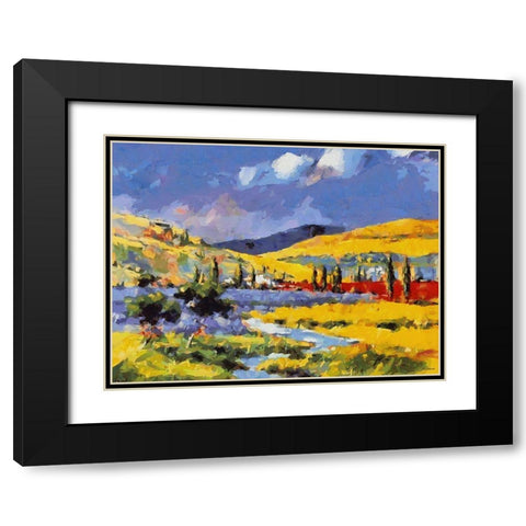 Colorful Landscape Black Modern Wood Framed Art Print with Double Matting by Medeiros, Celito