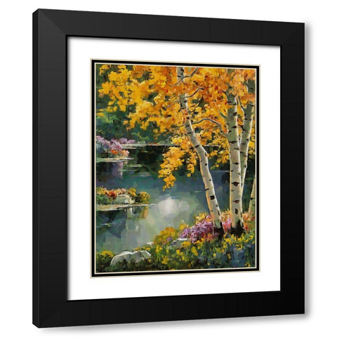 Stream in Autumn XI Black Modern Wood Framed Art Print with Double Matting by Medeiros, Celito
