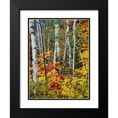 Birch Variation II Black Modern Wood Framed Art Print with Double Matting by Medeiros, Celito