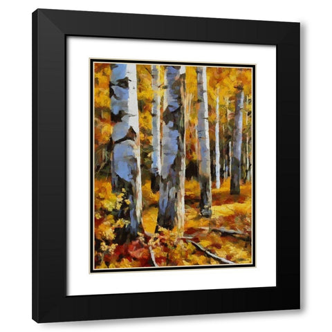 Birch Variation IV Black Modern Wood Framed Art Print with Double Matting by Medeiros, Celito