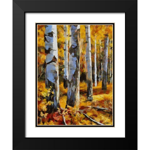 Birch Variation IV Black Modern Wood Framed Art Print with Double Matting by Medeiros, Celito