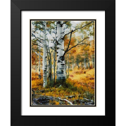 Birch Variation VII Black Modern Wood Framed Art Print with Double Matting by Medeiros, Celito