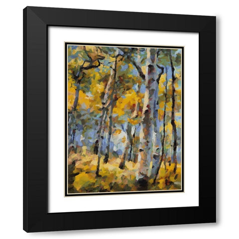 Birch Variation VIII Black Modern Wood Framed Art Print with Double Matting by Medeiros, Celito