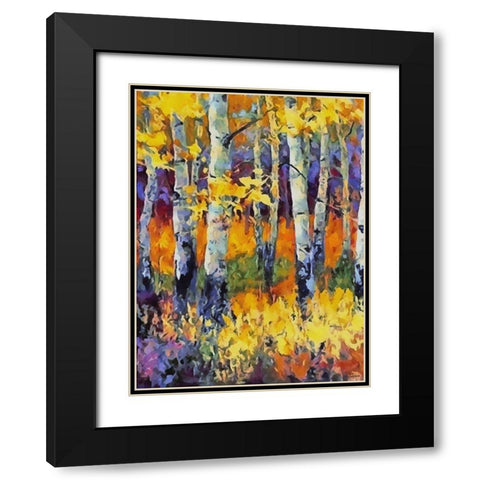 Birch Variation IX Black Modern Wood Framed Art Print with Double Matting by Medeiros, Celito