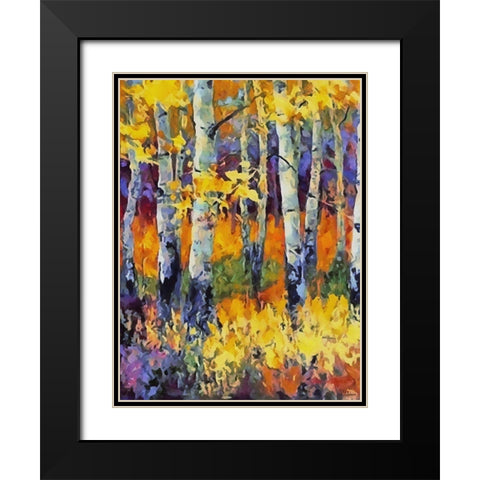 Birch Variation IX Black Modern Wood Framed Art Print with Double Matting by Medeiros, Celito