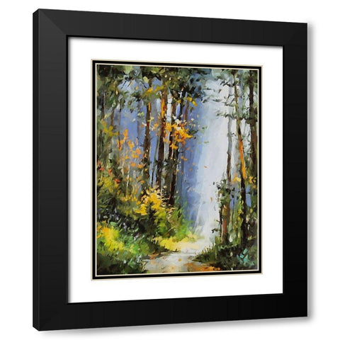 Path Trough The Woods I Black Modern Wood Framed Art Print with Double Matting by Medeiros, Celito