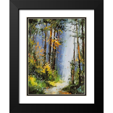 Path Trough The Woods I Black Modern Wood Framed Art Print with Double Matting by Medeiros, Celito