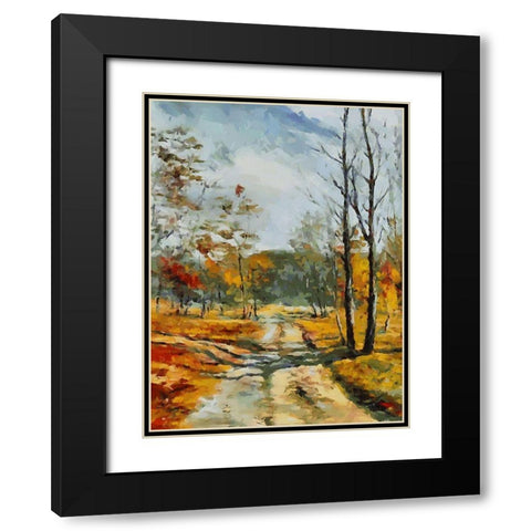 Path Trough The Woods I Black Modern Wood Framed Art Print with Double Matting by Medeiros, Celito