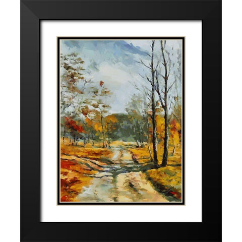 Path Trough The Woods I Black Modern Wood Framed Art Print with Double Matting by Medeiros, Celito