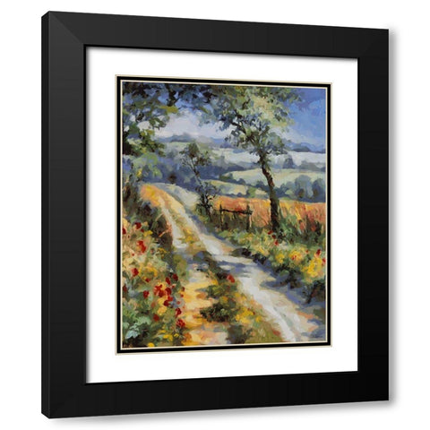 Poppies by the Road Black Modern Wood Framed Art Print with Double Matting by Medeiros, Celito
