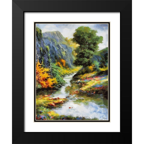 Romantic Nature in Autumn II Black Modern Wood Framed Art Print with Double Matting by Medeiros, Celito