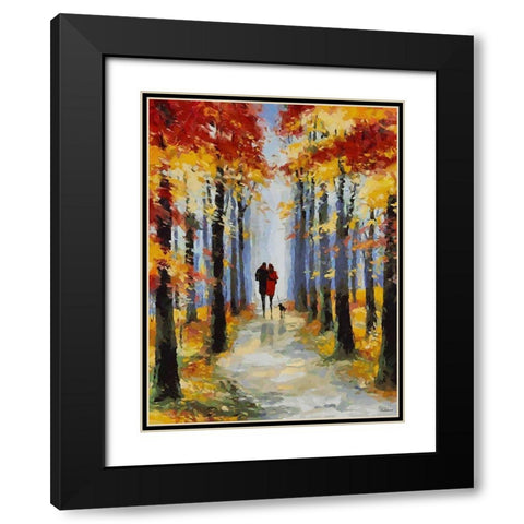 Romantic Nature in Autumn III Black Modern Wood Framed Art Print with Double Matting by Medeiros, Celito