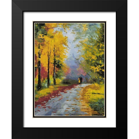 Romantic Nature in Autumn IV Black Modern Wood Framed Art Print with Double Matting by Medeiros, Celito