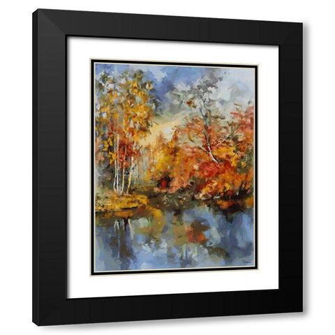 Romantic Nature in Autumn VI Black Modern Wood Framed Art Print with Double Matting by Medeiros, Celito