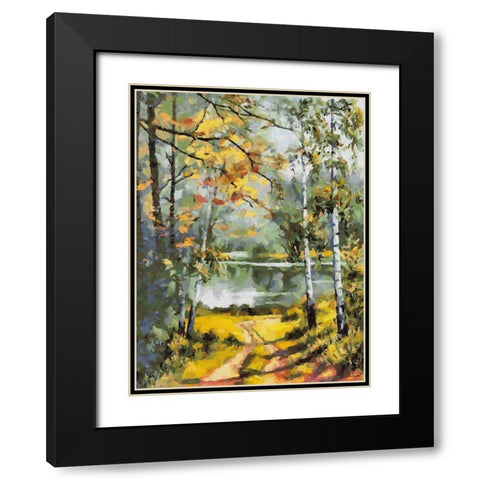 Romantic Nature in Autumn VIII Black Modern Wood Framed Art Print with Double Matting by Medeiros, Celito