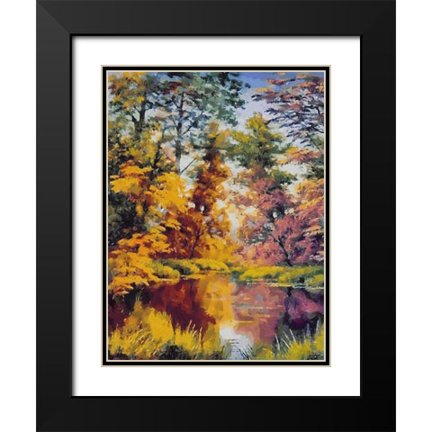 Romantic Nature in Autumn X Black Modern Wood Framed Art Print with Double Matting by Medeiros, Celito