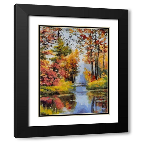 Romantic Nature in Autumn XI Black Modern Wood Framed Art Print with Double Matting by Medeiros, Celito