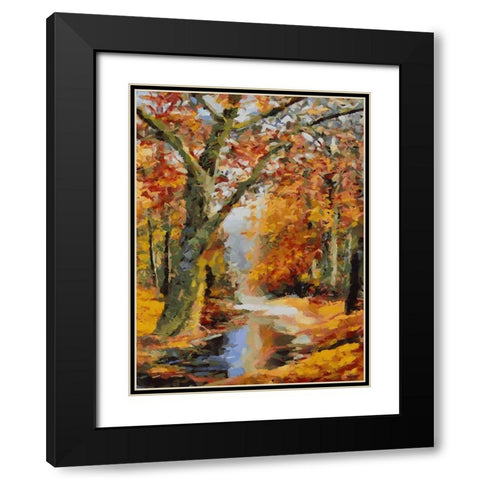 Romantic Nature in Autumn XII Black Modern Wood Framed Art Print with Double Matting by Medeiros, Celito