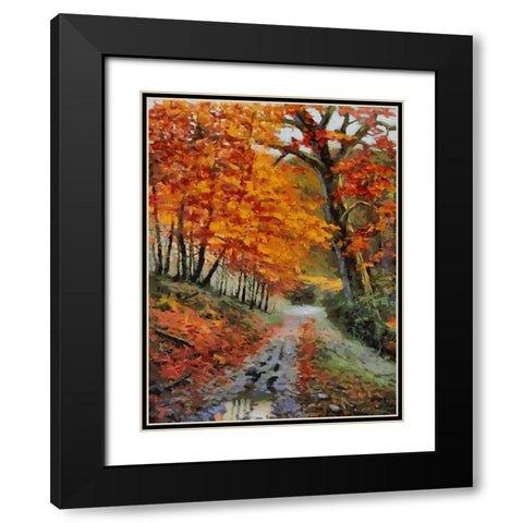 Romantic Nature in Autumn XVII Black Modern Wood Framed Art Print with Double Matting by Medeiros, Celito