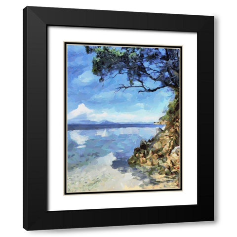 Lake Titicaca Black Modern Wood Framed Art Print with Double Matting by Medeiros, Celito