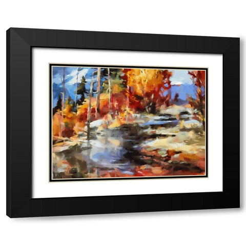 Stream in Winter II Black Modern Wood Framed Art Print with Double Matting by Medeiros, Celito