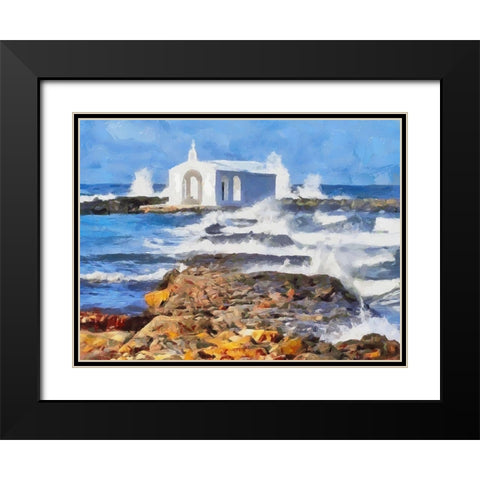 White Church on the Beach Black Modern Wood Framed Art Print with Double Matting by Medeiros, Celito