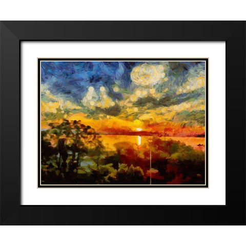 Impression of the Sunset Black Modern Wood Framed Art Print with Double Matting by Medeiros, Celito