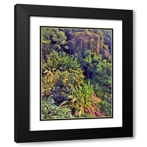 Tropical  Forrest Black Modern Wood Framed Art Print with Double Matting by Medeiros, Celito