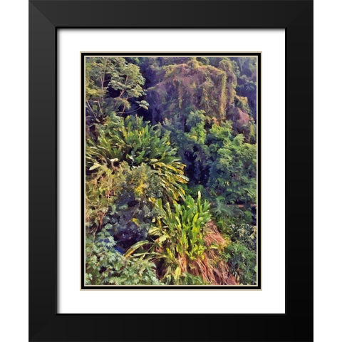 Tropical  Forrest Black Modern Wood Framed Art Print with Double Matting by Medeiros, Celito