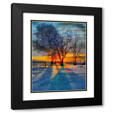 Sunrise in Frozen Landscape I Black Modern Wood Framed Art Print with Double Matting by Medeiros, Celito