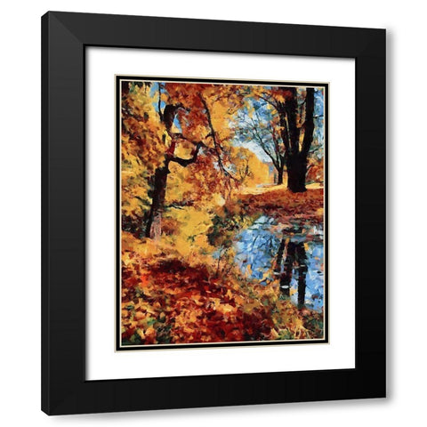 Bay in Autumn I Black Modern Wood Framed Art Print with Double Matting by Medeiros, Celito