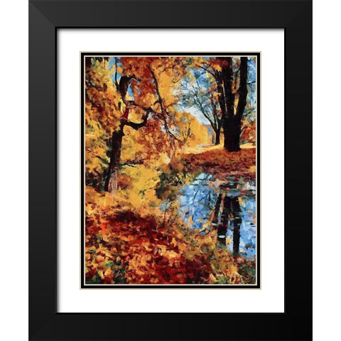 Bay in Autumn I Black Modern Wood Framed Art Print with Double Matting by Medeiros, Celito