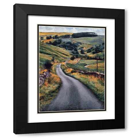 The Way to Green Valley Black Modern Wood Framed Art Print with Double Matting by Medeiros, Celito