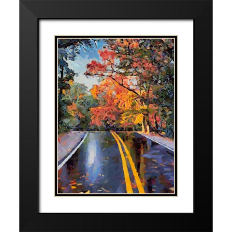 Road like a Mirror Black Modern Wood Framed Art Print with Double Matting by Medeiros, Celito